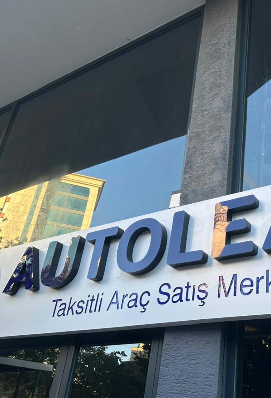 autolease kutu harf isikli tabela